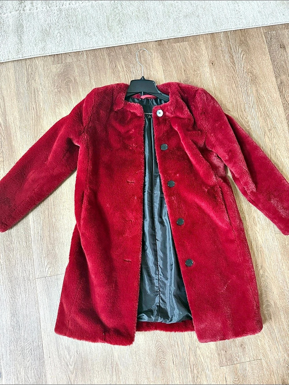 Banana Republic Faux Fur Teddy Coat in Red